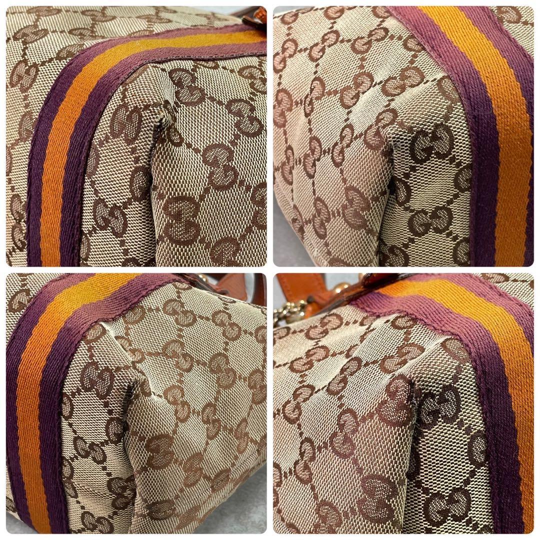 Gucci GG Sherry Line Tote Brown Leather Logo — view 9