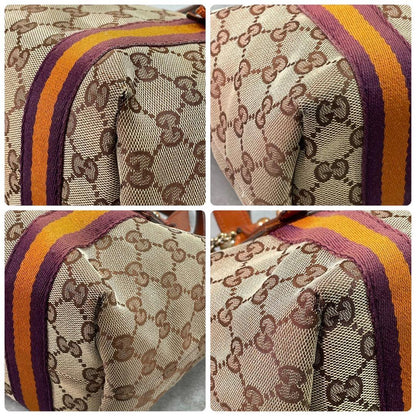 Gucci GG Sherry Line Tote Brown Leather Logo — view 9
