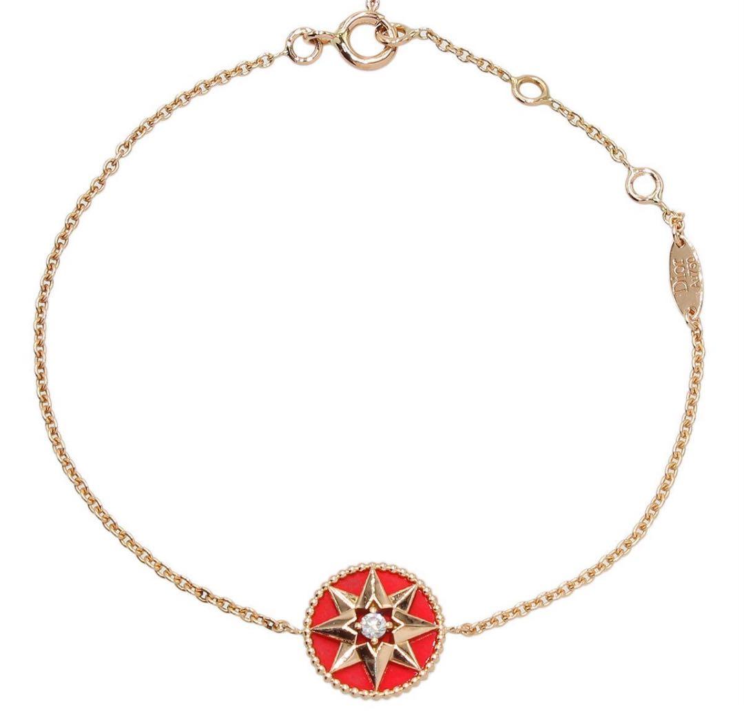 Christian Dior 18K Pink Goldx Diamond Rose Devant Bracelet