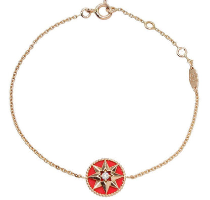 Christian Dior 18K Pink Goldx Diamond Rose Devant Bracelet