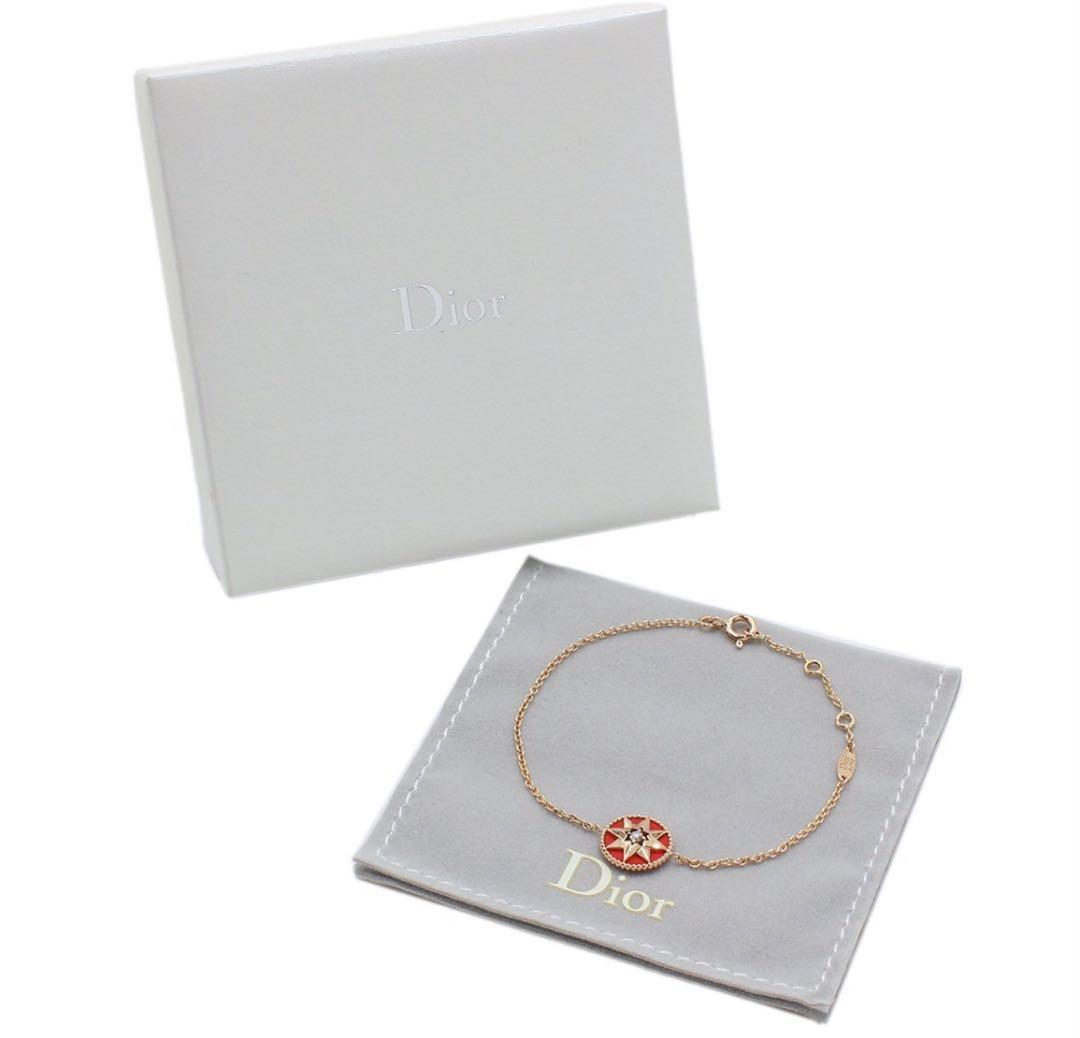 Christian Dior 18K Pink Goldx Diamond Rose Devant Bracelet