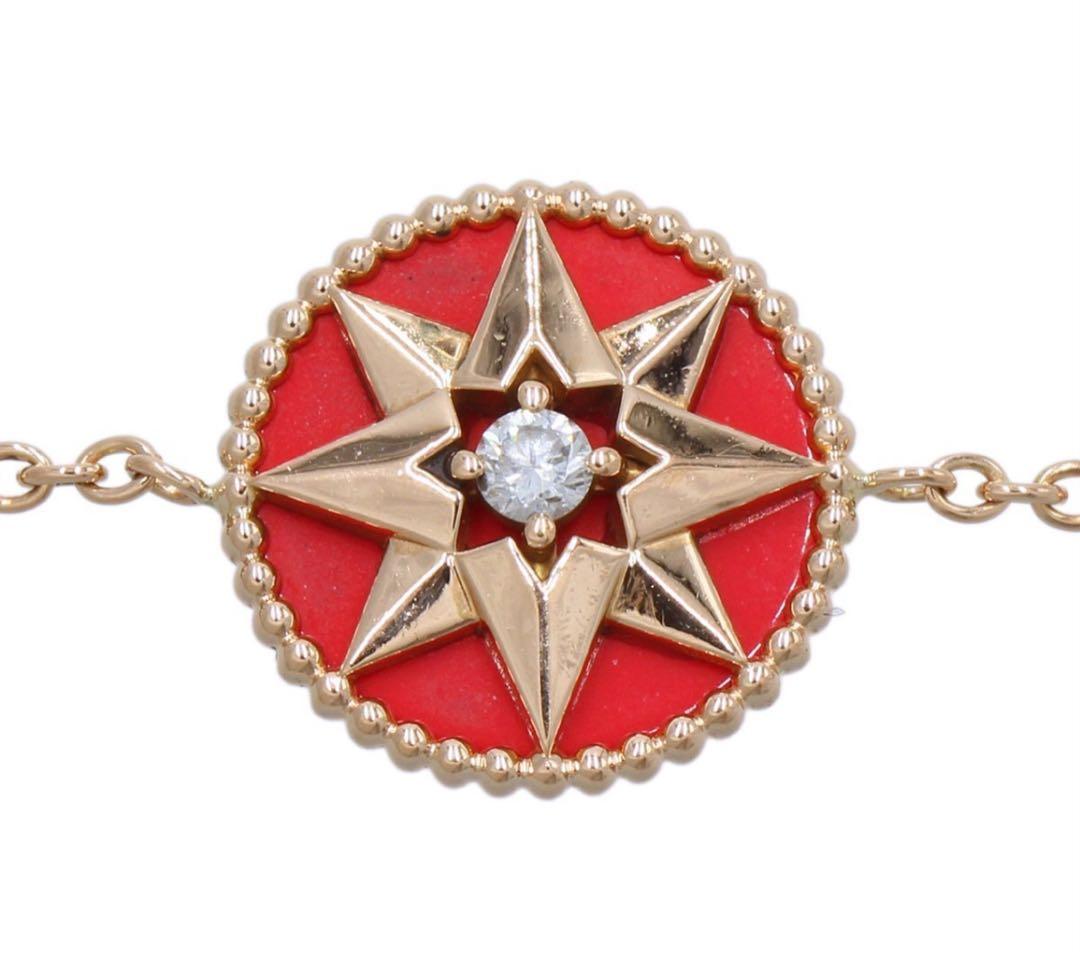 Christian Dior 18K Pink Goldx Diamond Rose Devant Bracelet