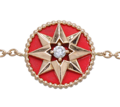 Christian Dior 18K Pink Goldx Diamond Rose Devant Bracelet