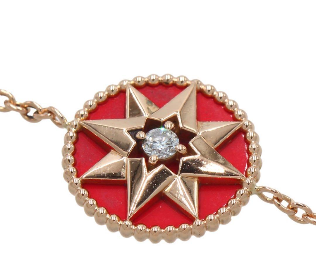 Christian Dior 18K Pink Goldx Diamond Rose Devant Bracelet