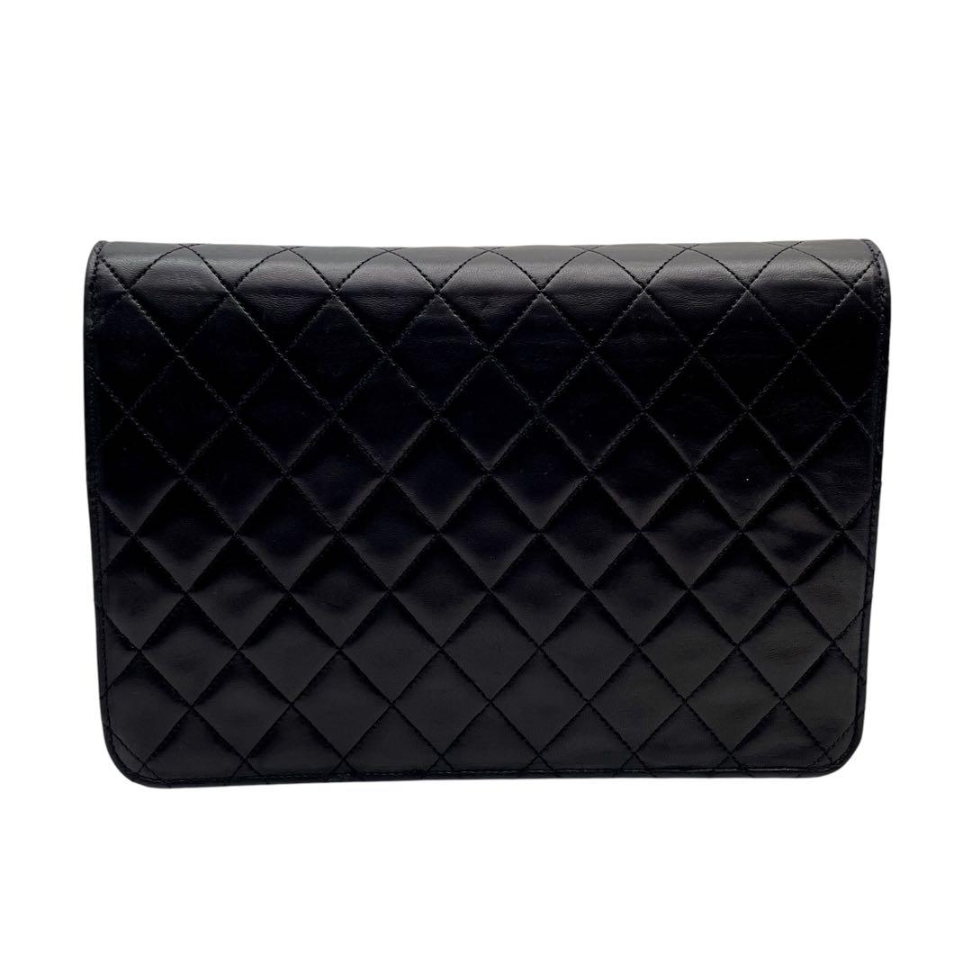 Chanel Quilted Lambskin Chain Shoulder Bag Black Coco — view 3