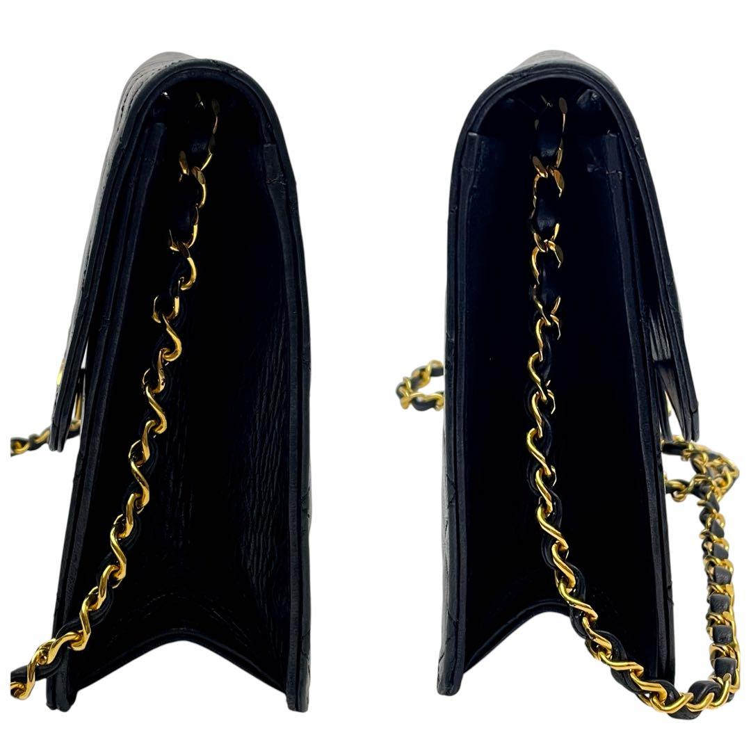 Chanel Quilted Lambskin Chain Shoulder Bag Black Coco — view 4