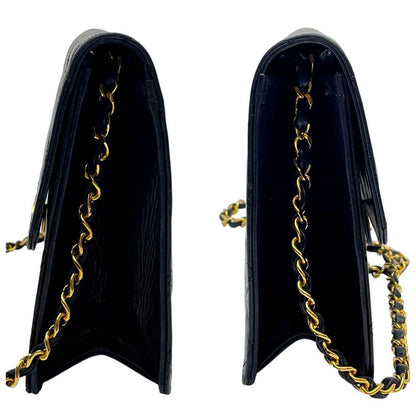Chanel Quilted Lambskin Chain Shoulder Bag Black Coco — view 4