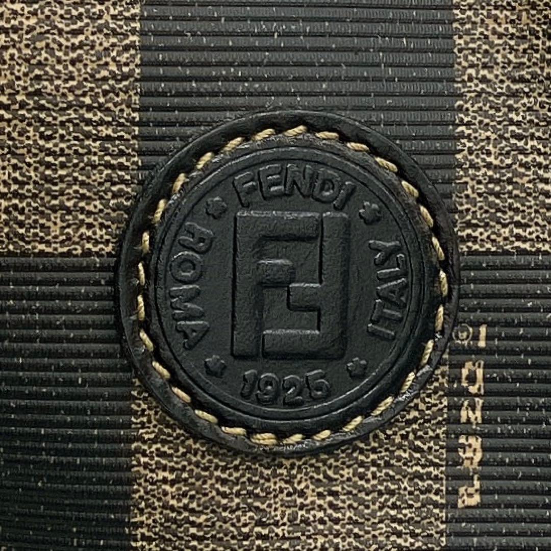 Fendi Shoulder Bag Pecan Pattern Gold Hardware Drawstring Shape PVC Leather