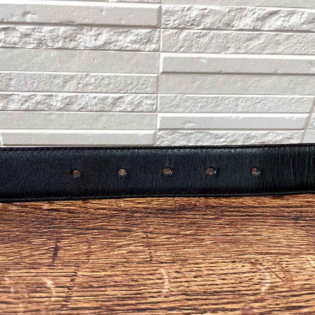 Celine Leather Triomphe Buckle Gold Belt Black — view 4