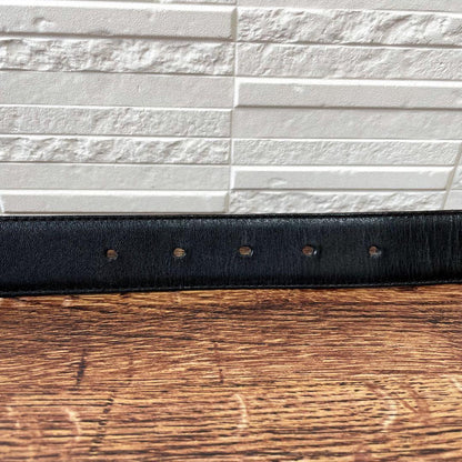 Celine Leather Triomphe Buckle Gold Belt Black — view 4