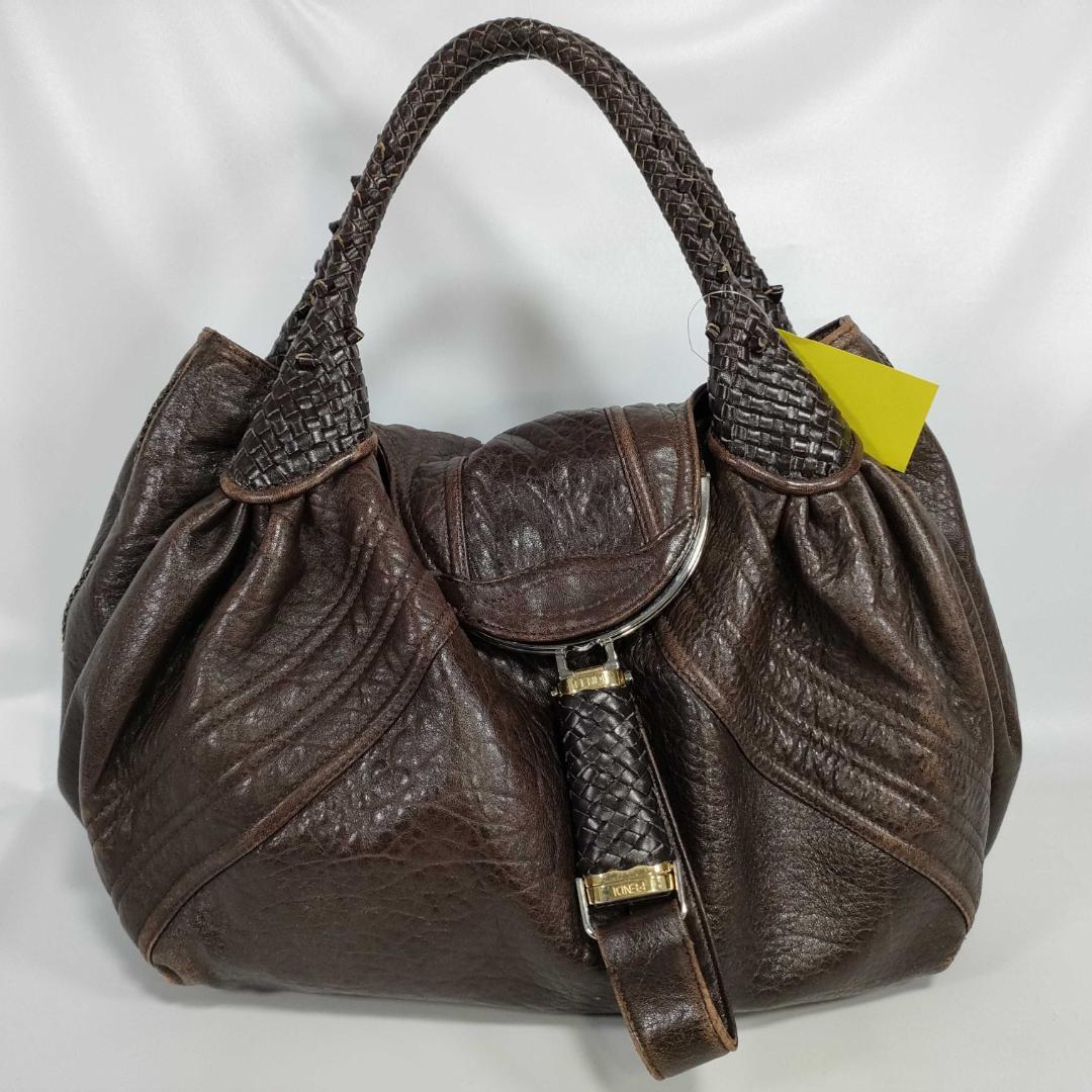 Fendi Spy Bag Nappa Leather Handbag Dark Brown