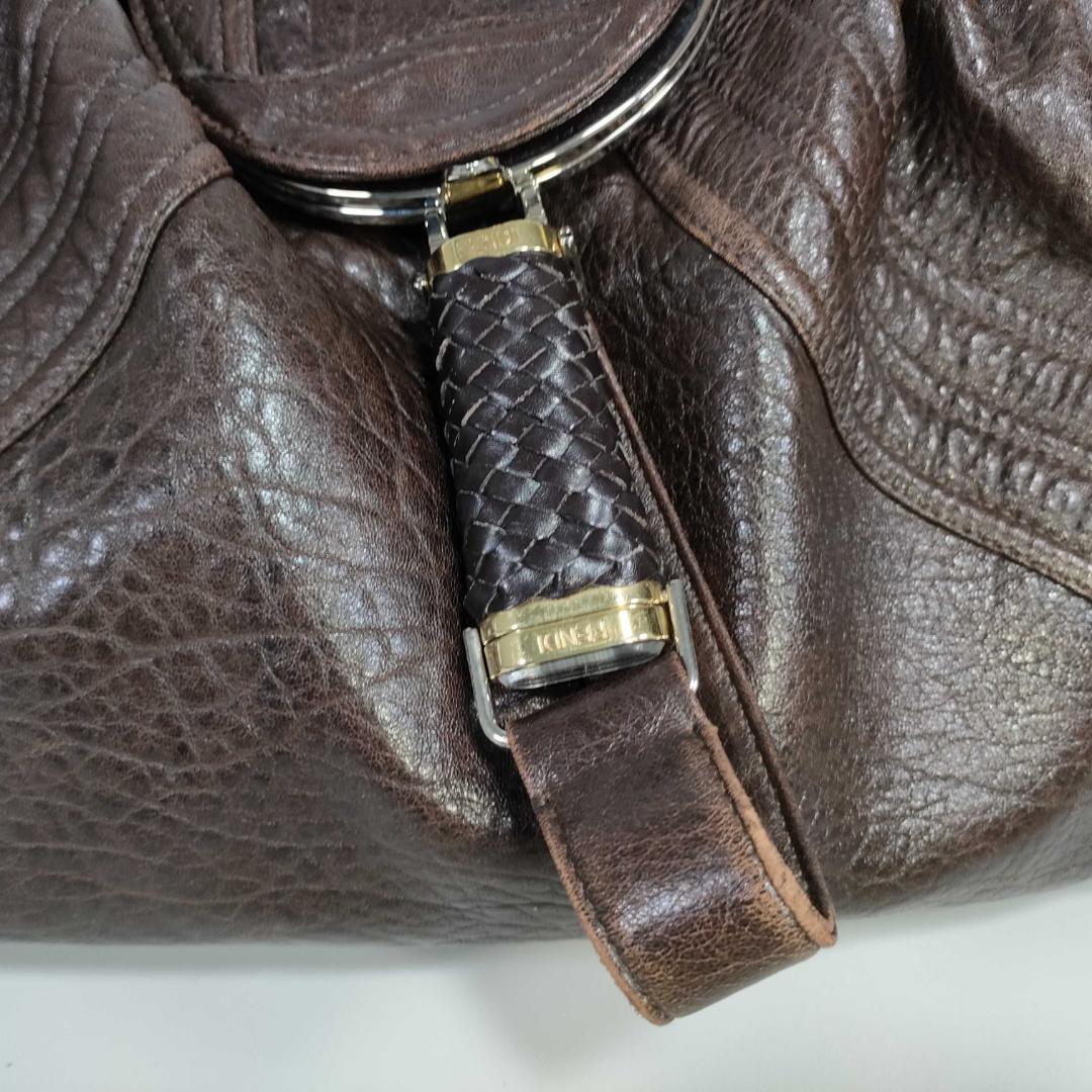 Fendi Spy Bag Nappa Leather Handbag Dark Brown — view 5