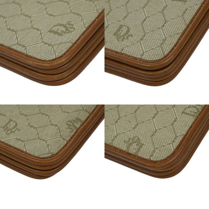 Christian DIOR Shoulder Bag Beige Canvas Leather 68ka786