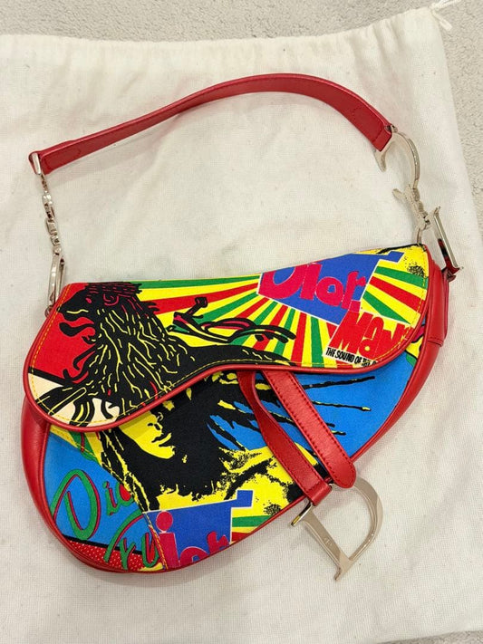Dior Galliano Era Rasta Saddle Bag
