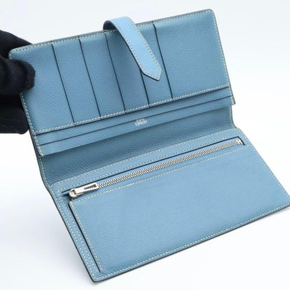 Hermes Bearn Souffle Wallet Blue Jean Veau Epsom — view 3