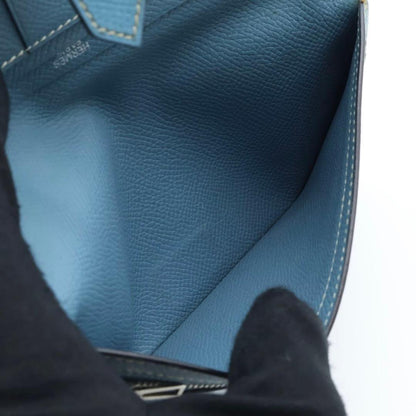 Hermes Bearn Souffle Wallet Blue Jean Veau Epsom — view 4