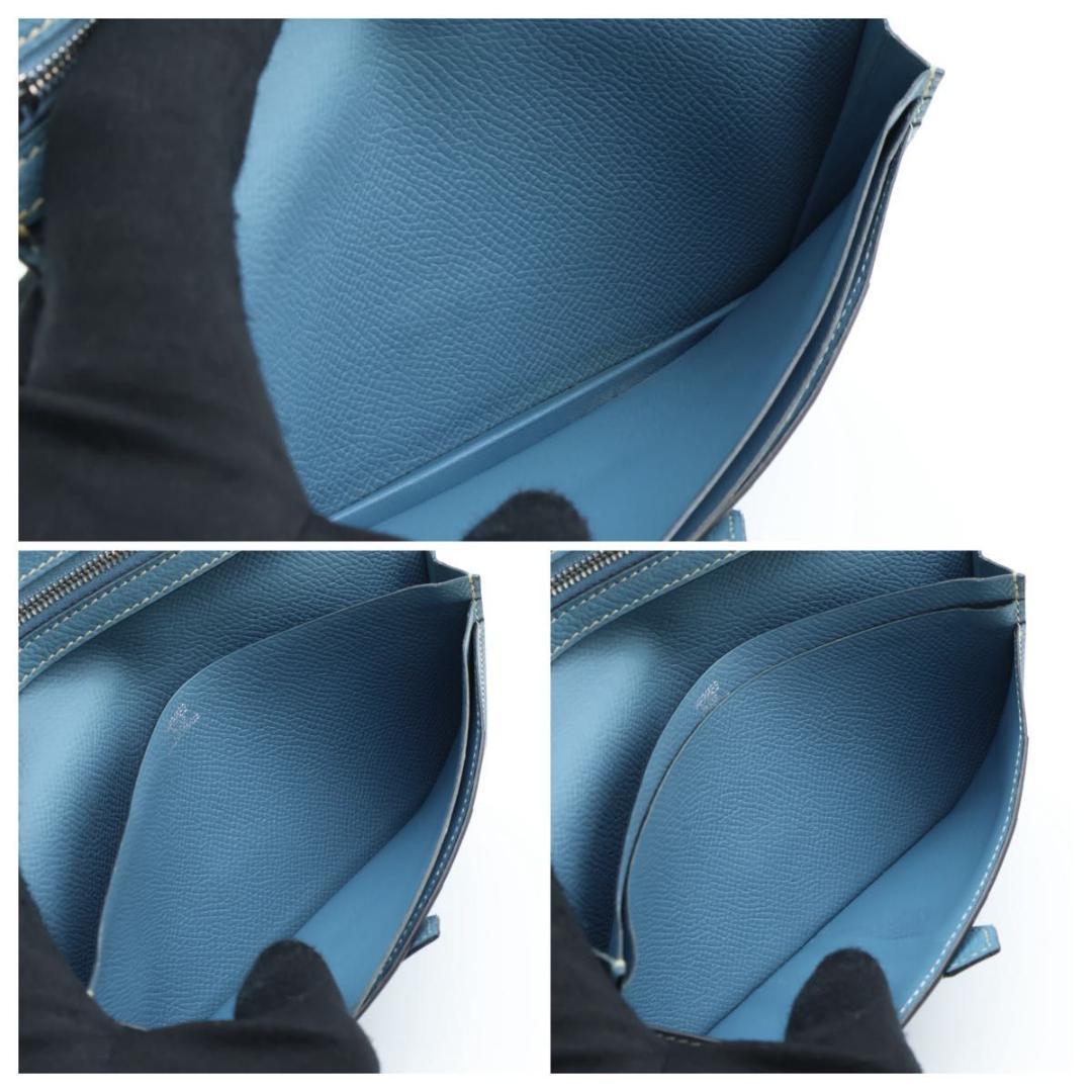 Hermes Bearn Souffle Wallet Blue Jean Veau Epsom — view 6