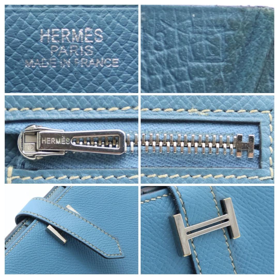 Hermes Bearn Souffle Wallet Blue Jean Veau Epsom — view 7