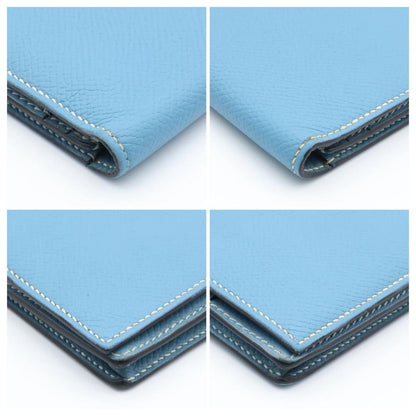 Hermes Bearn Souffle Wallet Blue Jean Veau Epsom — view 8