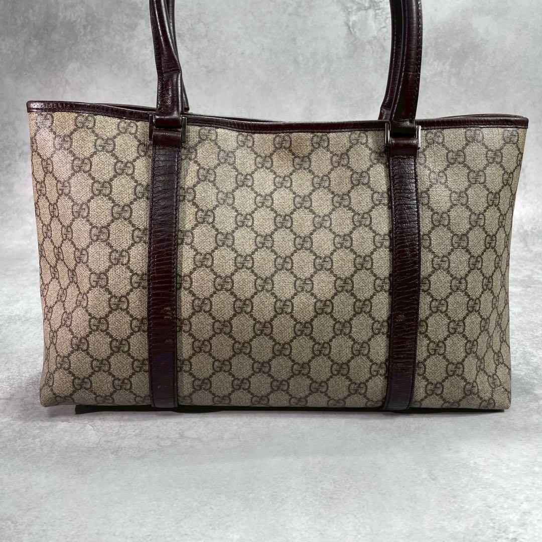 Gucci GG Tote Brown Beige Logo Leather — view 3