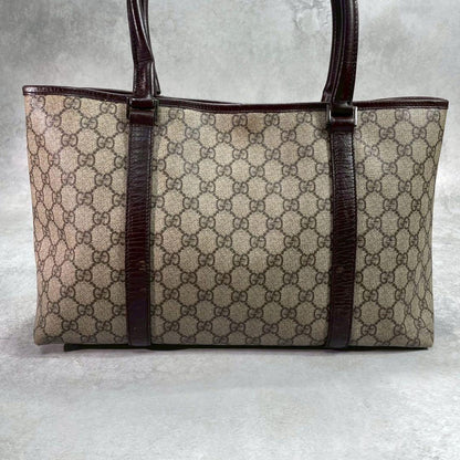 Gucci GG Tote Brown Beige Logo Leather — view 3