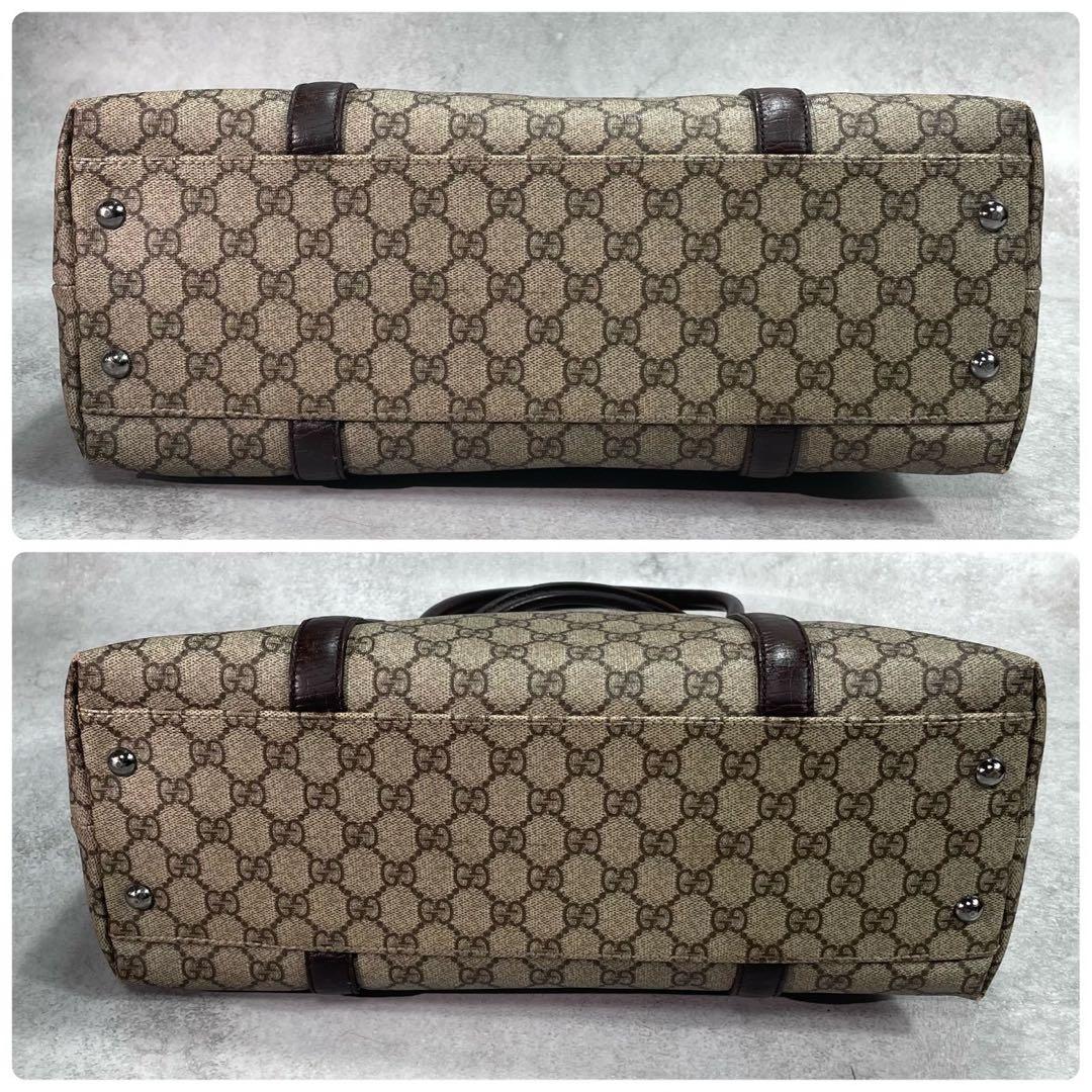 Gucci GG Tote Brown Beige Logo Leather — view 8