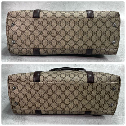 Gucci GG Tote Brown Beige Logo Leather — view 8