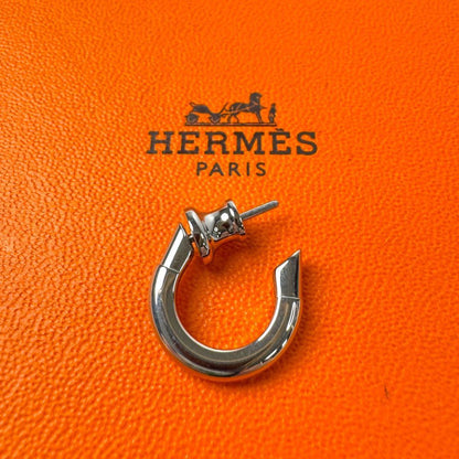 Hermes Clog Single Earrings Metal Silver