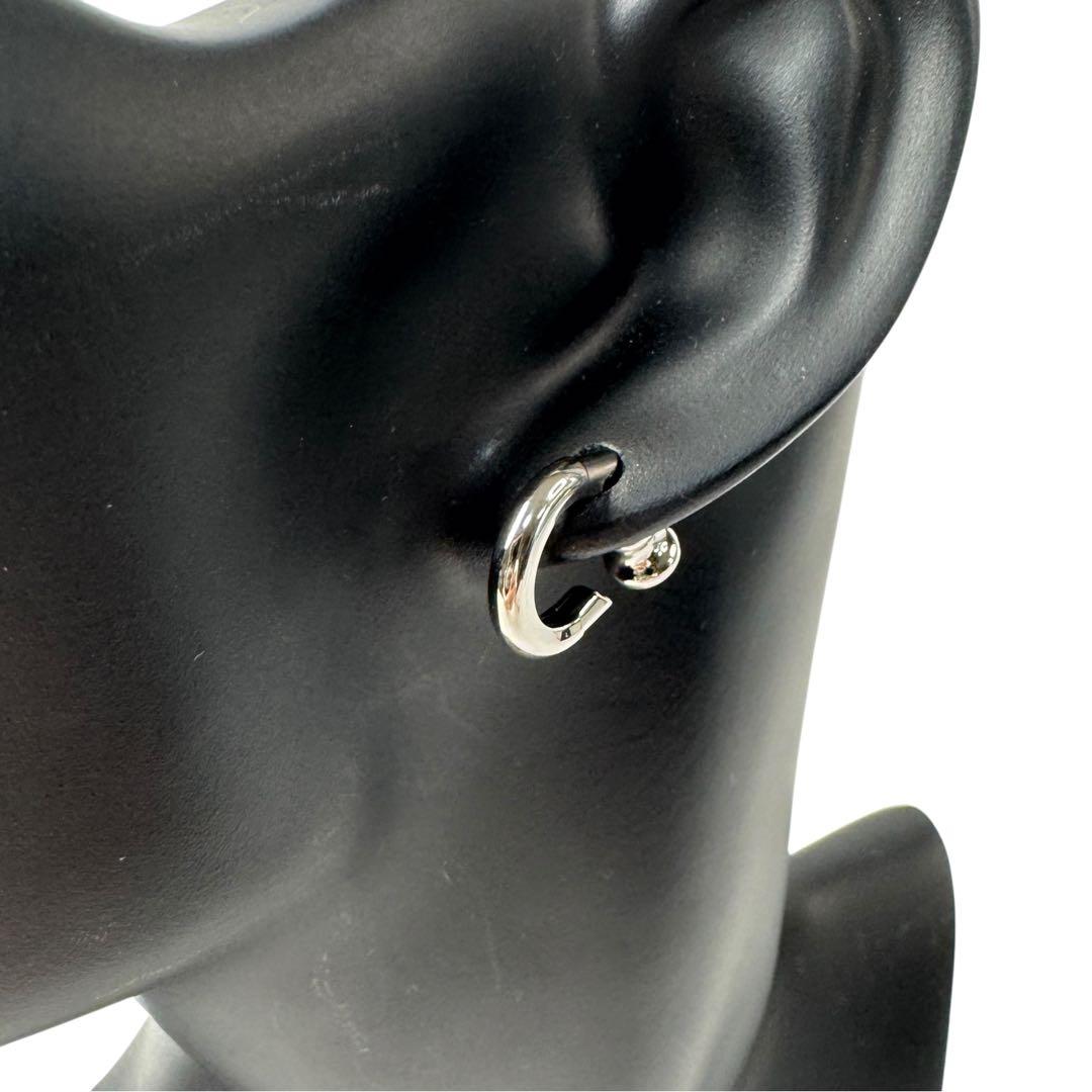Hermes Clog Single Earrings Metal Silver — view 2