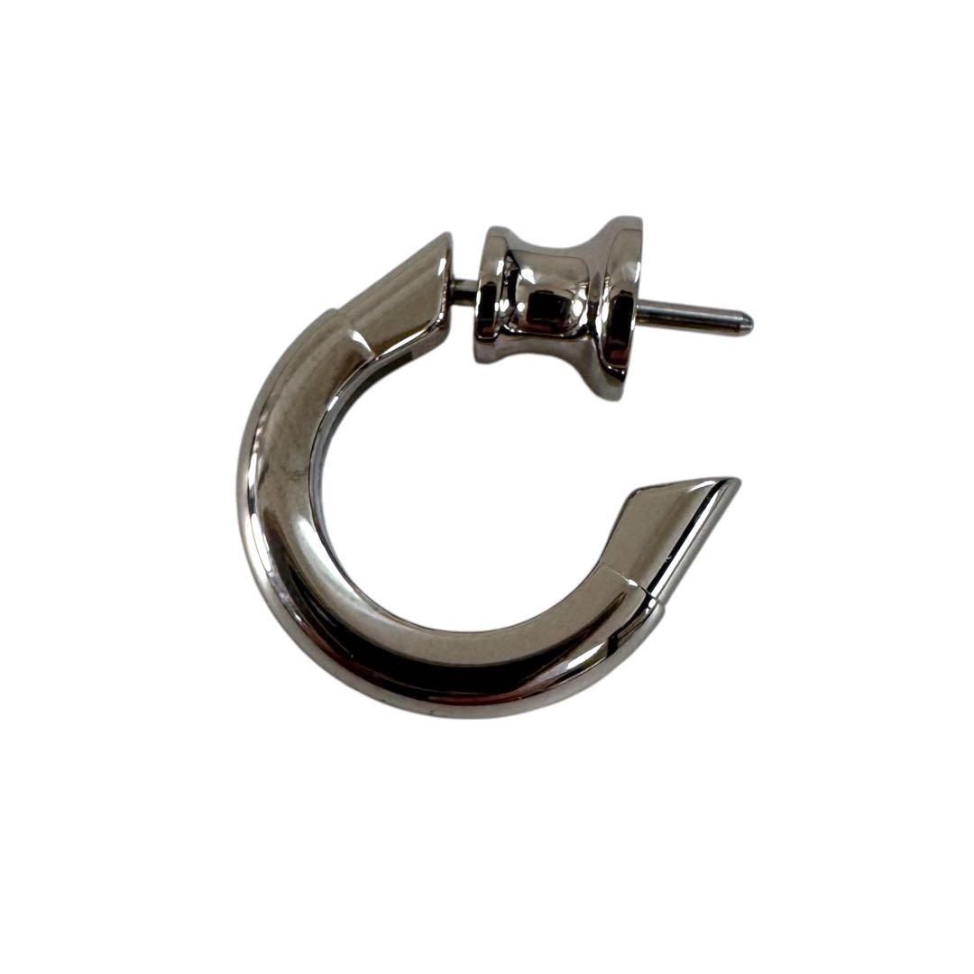 Hermes Clog Single Earrings Metal Silver — view 3