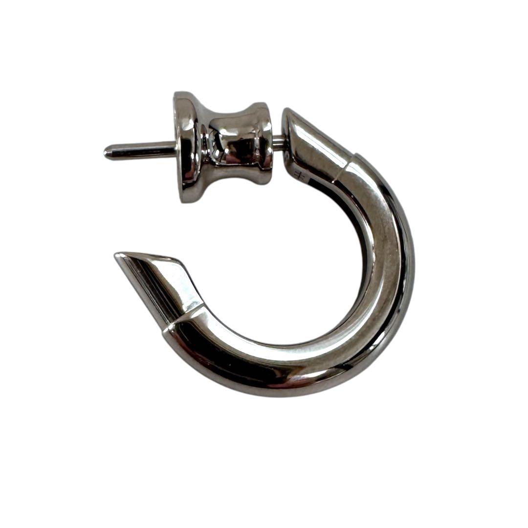 Hermes Clog Single Earrings Metal Silver — view 4