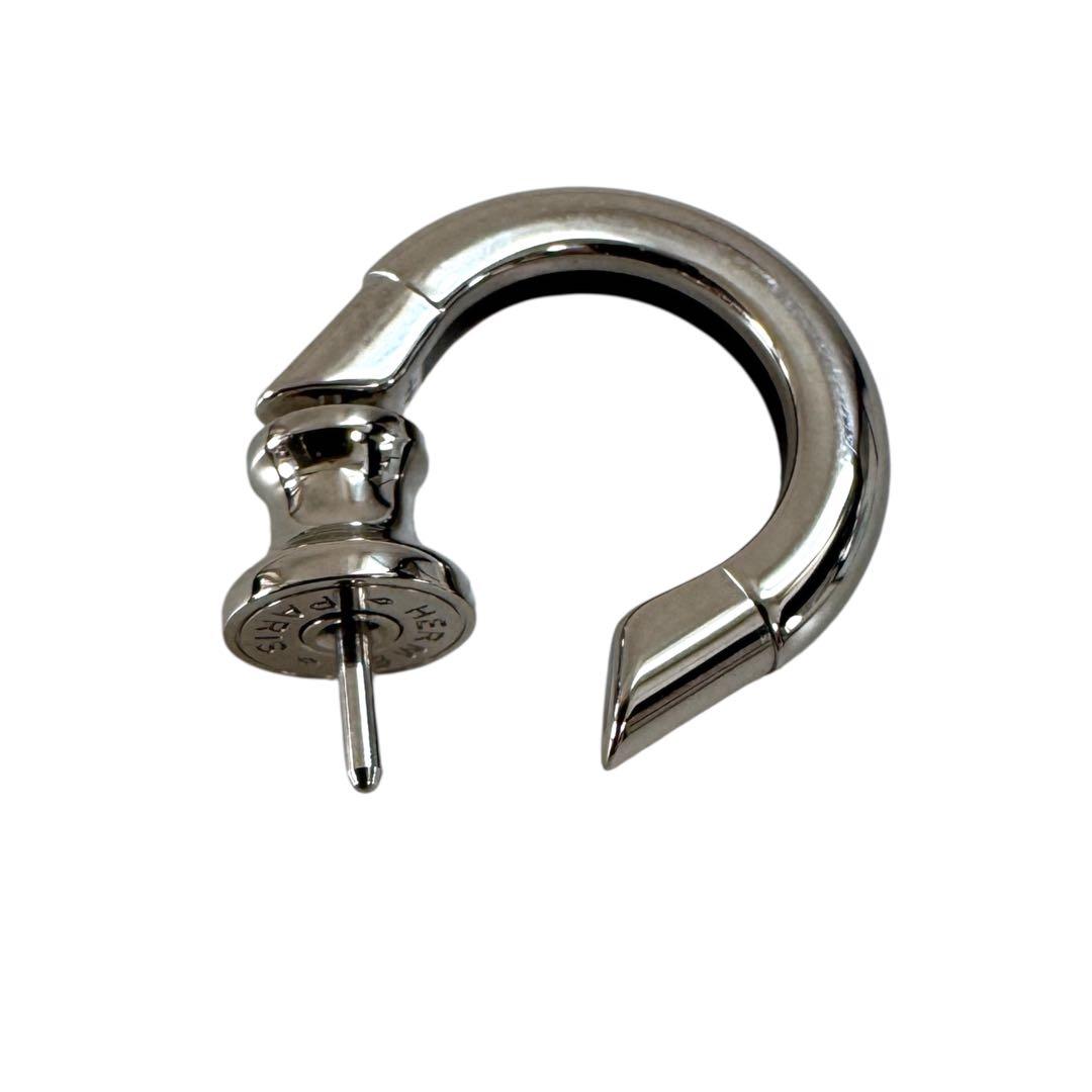 Hermes Clog Single Earrings Metal Silver — view 5