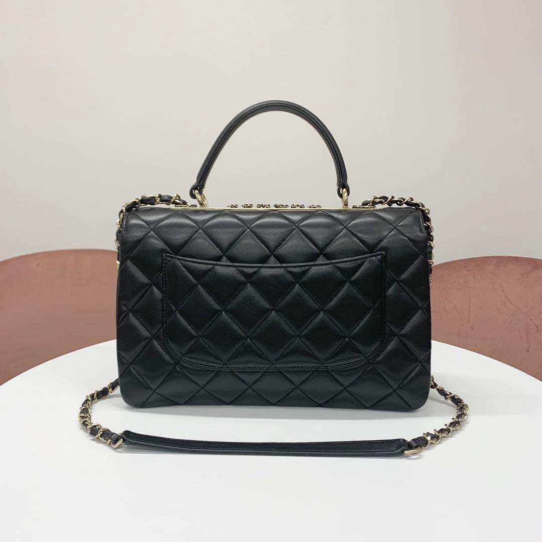 Chanel Top Handle CC Logo Quilted Lambskin — view 3