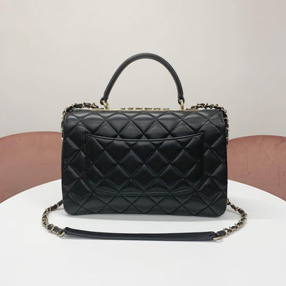 Chanel Top Handle CC Logo Quilted Lambskin — view 3
