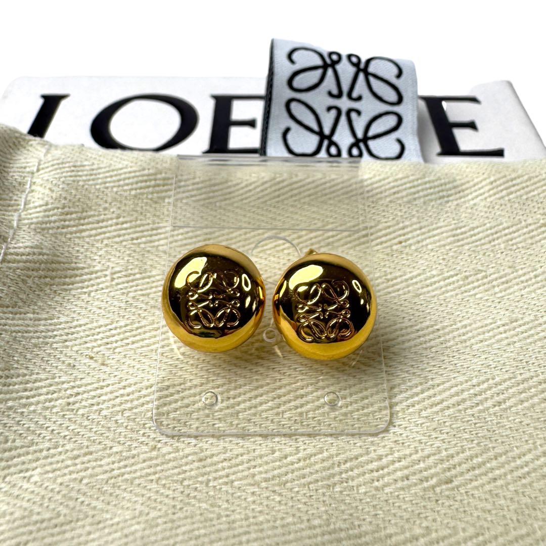 Loewe Anagram Pebble Stud Earrings Gold 925