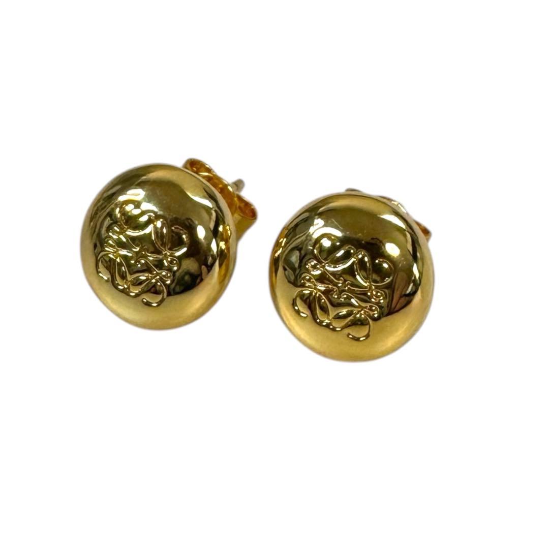 Loewe Anagram Pebble Stud Earrings Gold 925 — view 3