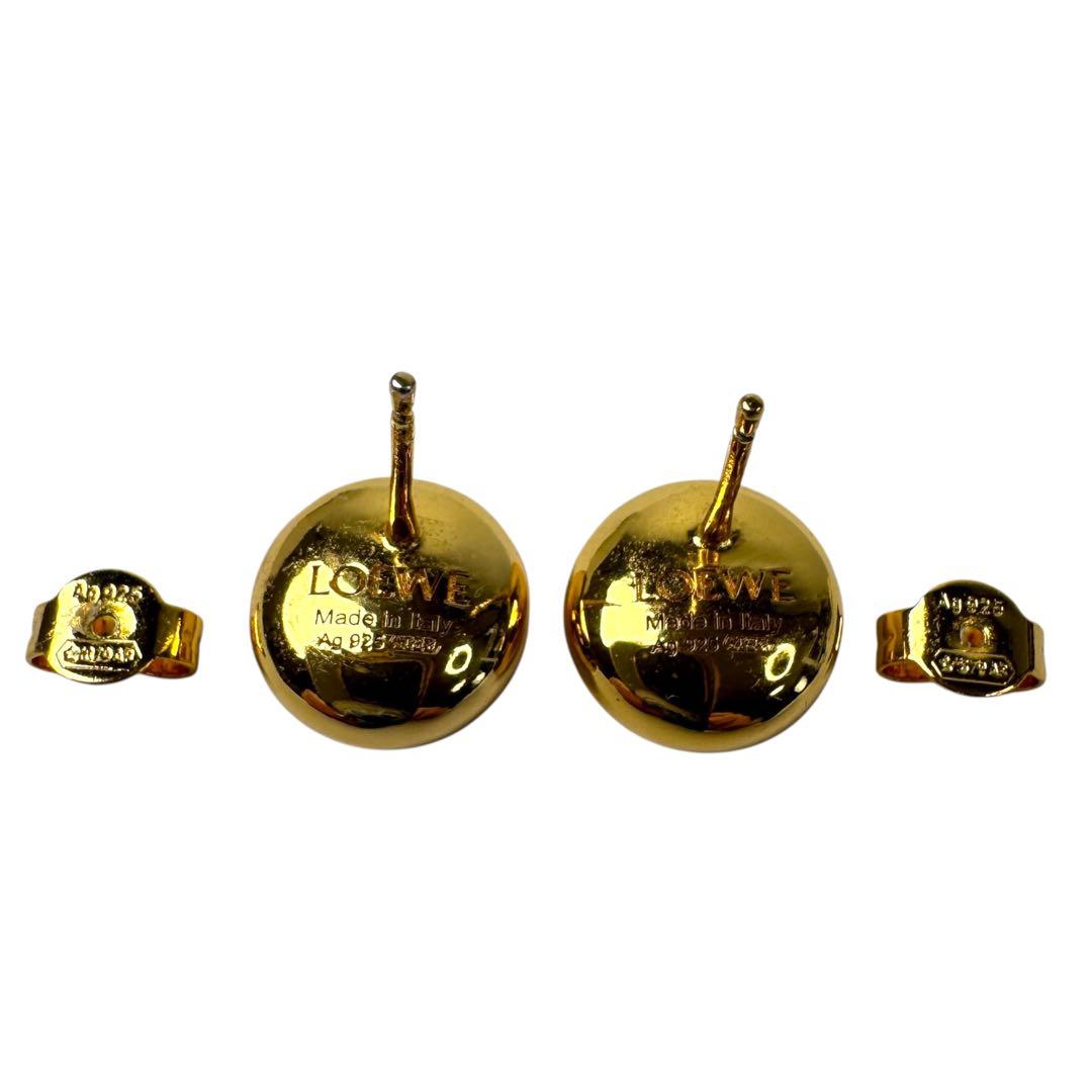 Loewe Anagram Pebble Stud Earrings Gold 925 — view 4