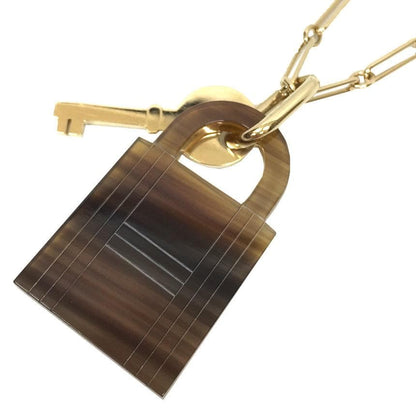 Hermes Necklace Cadenas & Keys Shape Amulet Padlock GM Aq9069