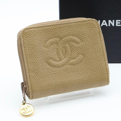 Chanel CC Logo Coin Case Beige Purse