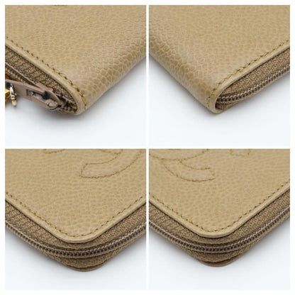 Chanel CC Logo Coin Case Beige Purse — view 8