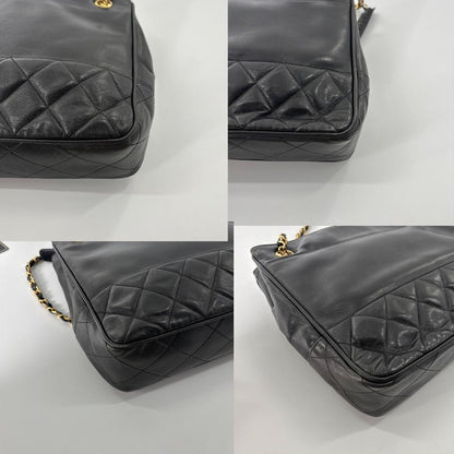 Chanel Lambskin Shoulder Bag Gold Black — view 8