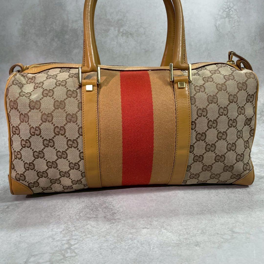 Gucci GG Sherry Line Boston Bag Beige Yellow — view 3