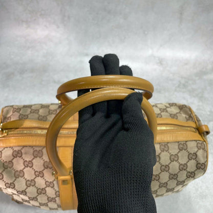 Gucci GG Sherry Line Boston Bag Beige Yellow — view 4