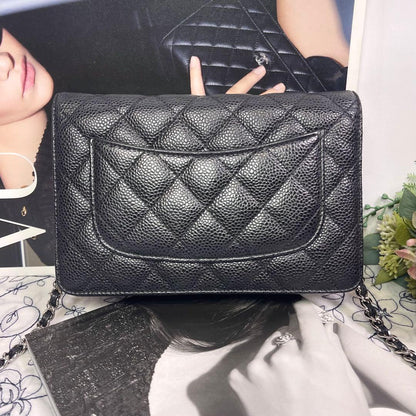 Chanel Chain Wallet Caviar Leather Black Shoulder Bag — view 3