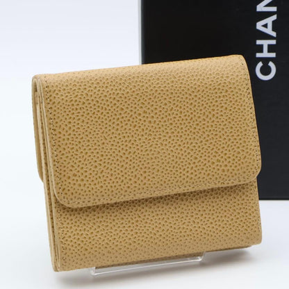 Chanel Caviar Leather CC Logo W-snap Trifold Wallet — view 4