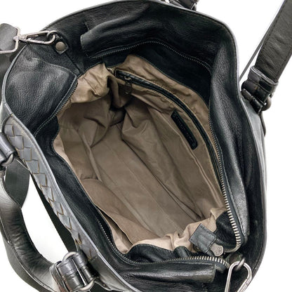 Bottega Veneta 2-way Bag Intrecciato Leather Black