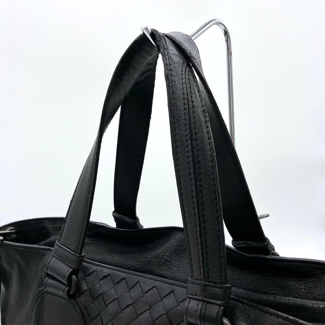 Bottega Veneta 2-way Bag Intrecciato Leather Black