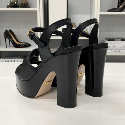 Gucci Leather Interlocking Platform Sandals — view 5