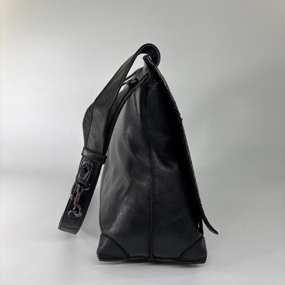 Bottega Veneta Super Shoulder Bag Leather Intrecciato Black — view 4