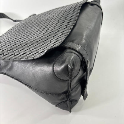 Bottega Veneta Super Shoulder Bag Leather Intrecciato Black — view 6